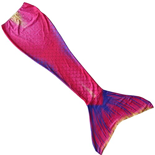 Play Tailor Mermaid Tail Swimmable Costume Swimsuit for Girls Swimming(No Monofin) (Child 6, Hot Pink)