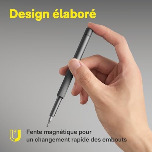 Kit Tournevis Précision 28 en 1, embouts magnétiques boîte manuel