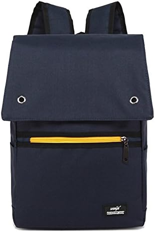 Linbag Mens Canvas College Back Pack Trvel Hiking Rucksack Backpack Deep Blue