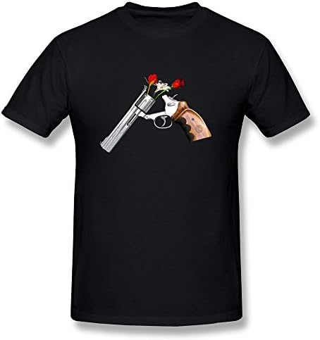 Next Style Men's Guns And Roses Design Retro Black Tshirts