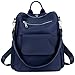 TOPSHINE Women Backpack Purse Water Resistant Nylon Ladies Rucksack with Earphone Hole Shoulder Bag (BLUE)