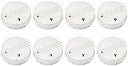 KIDDE 0915E SMOKE DETECTOR WITH TEST BUTTON AND 9-VOLT DC BATTERY 8 Pack
