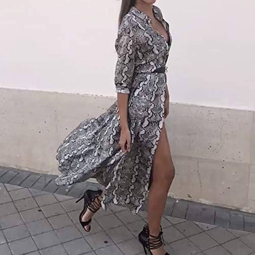 Usstore Womens Maxi Dress Boho Plus Size Robe Summer Fashion Wrap V Neck Short Sleeve Floral Bifurcation Travel Dress Wall Decor Decor