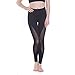 Lesfun Black Leggings Sexy Capris Yoga Pants with Sheer Mesh Tummy Control Workout Tights for Women