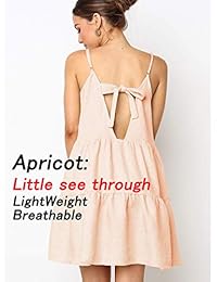 LOMON Vestido con tirantes de espagueti para dama, plisado, sin espalda, informal, mini vestido