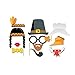 Tinksky Photo Booth Props 20 piece DIY Kit for Thanksgiving Wedding Party Reunions Birthdays Photobooth Dress-up Accessories Party Favors, Costumes with Mustache on a stick, Hats, Glasses, Mouth