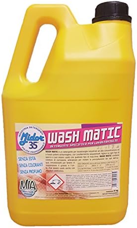 Liquid Concentrated Detergent Dishwasher Wash Matic, Acts On Every Type Of Dirt, with Anti-Limescale and emulsifiers – 6 kg – Midor