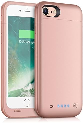 iPhone 8/7 Battery Case [4500mAh] Capacity, Gixvdcu Rechargeable Portable Protective Charger for Apple iPhone 8 &amp; 7 (4.7 Inch) Extended Charging Case Pack Juice Bank - Rose Gold