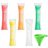 Ozera 150 Pack Popsicle Molds Bags, Disposable DIY Ice Pop Mold Bags for Gogurt, Ice Candy, Otter Pops or Freeze Pops. BPA Free and FDA Approved Popsicle Bags Maker - Comes With A Funnel