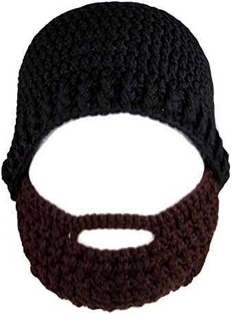 Adult Knitted Stubble Beard Mustache Hat Balaclava Beanie Mask Funny Novelty Gift for Mens Womens