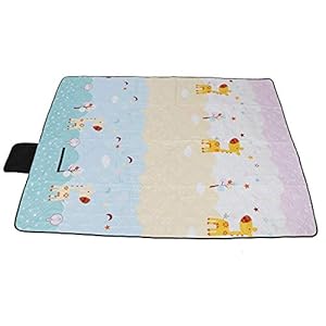 HERCHR Picnic Dekens Waterdicht Opvouwbaar, Ultrasoon Stevig Katoen voor Openlucht (Giraffe)