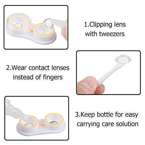 15 Pack Contact Lens Case,DanziX Travel Colorful Contact Holder Container No Leak Soak Storage Kit with 3 Pack Tweezer Tool,3 Pack Remover Plunger and 3 Pack Mini Bottle