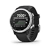 Garmin Fēnix 6S Solar, Solar-powered Multisport GPS Watch, Advanced Training Features and Data, Silver with Black Band