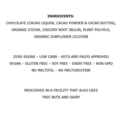 LUV Large Keto Chocolate Chips - 8 oz Sugar Free 80% Dark Chocolate Mega Chunks For Baking Or Snacking - Stevia Sweetened Low Net Carb Gluten Dairy Free Vegan Keto Friendly Candy Bar Pieces