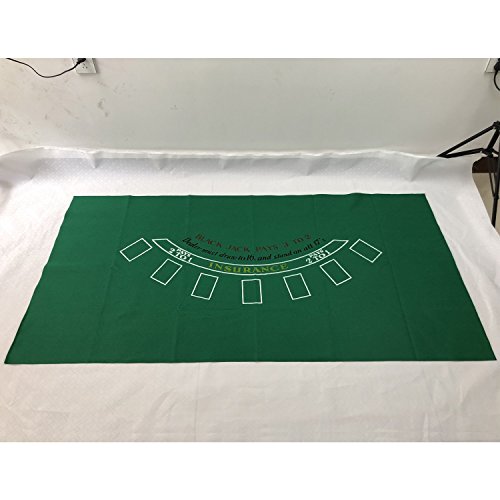YH Poker Blackjack and Craps 2-Sided Casino Table Felt Layout