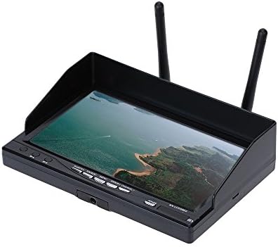 ELEOPTION 5.8GHz Diversity 7 Inch FPV Monitor Dual Receiver HD 800480p LCD Screen LED Backlight Monitor with Sunshade for RC Airplane Helicopter, RC Car/Truck RC Boat (RX-LCD5802)