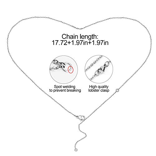 Dletay 2 Pcs Cremation Necklace Only Love Memorial Urn Pendant Stainless Steel Ashes Holder Keepsakes Jewelry