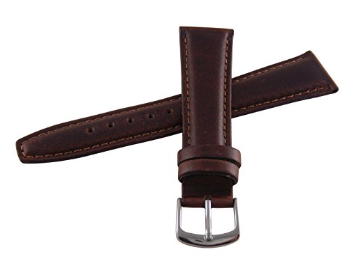 Hadley Roma MS881 20mm Short Watch Band Oiled Leather Brown Padded Mens Hadley Roma MS881 20mm Short Watch Band Oiled Leather Brown Padded Mens
