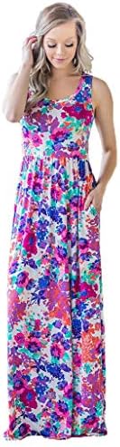 HODOD Women's Summer Floral Print Faux Wrap Maxi Long Dresses