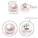 EVER FAITH 925 Sterling Silver Pink Freshwater Cultured Pearl Button Stud Earrings - 6MM