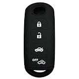 Coolbestda Rubber Smart 4buttons Key Fob Full Cover Remote Case Keyless Protector Jacket for 2018 2017 Mazda CX-5 CX-7 CX-9 Mazda 3 6 MX-5 Miata Toyota Yaris Black