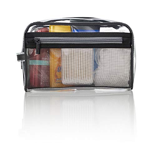 Travel Smart by Conair Sundry/Cosmetic Bag, Clear w/Mesh Pocket - Image 3