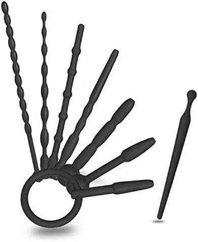 8Pcs & 4Pcs Super Soft Silicone Sound Dilators Inserts Pénis Hollow Plug with Two Rings for Male &Beginner Massage Toys (8Pcs)