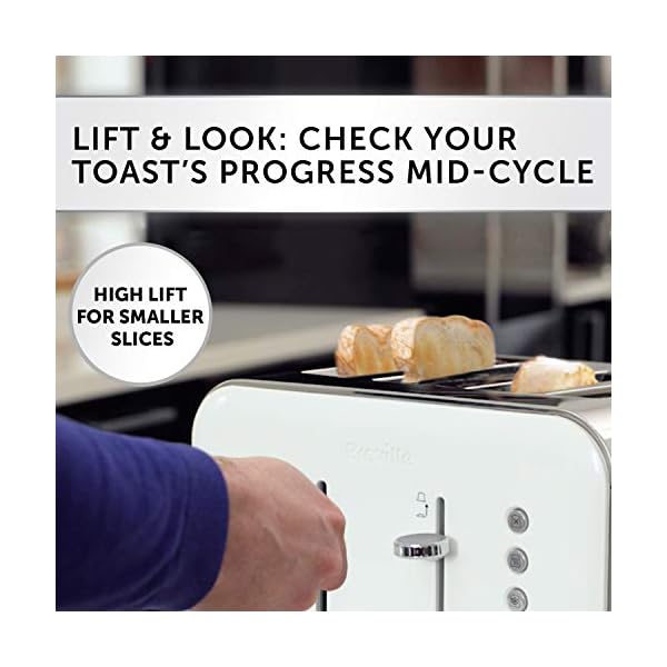 Breville VTT687 High Gloss Toaster, 4 Slice, with Variable Browning and High Lift, White