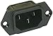 Interpower 8301213 IEC 60320 C14 Screw Mount Power Inlet with Quick Disconnects, IEC 60320 C14 Socket Type, Black, 10A/15A Rating, 250VAC Rating