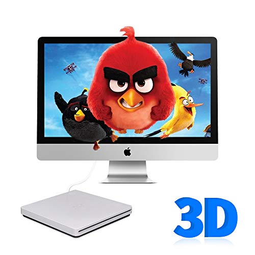 External USB Blu Ray Drive, USB3.0 and Type-c 3D Bluray BD CD DVD Drive Burner Slim Slot-in Optical Player RW for Laptop Desktop MacBook OS Linux Windows XP 7 8 10 PC iMac Laptop