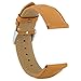 WOCCI 18mm Vintage Leather Watch Band for Men and Women, Silver Buckle (Tan)