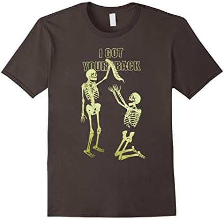 Men's Halloween Skeleton I Got Your Back Funny T-shirt Small Asphalt