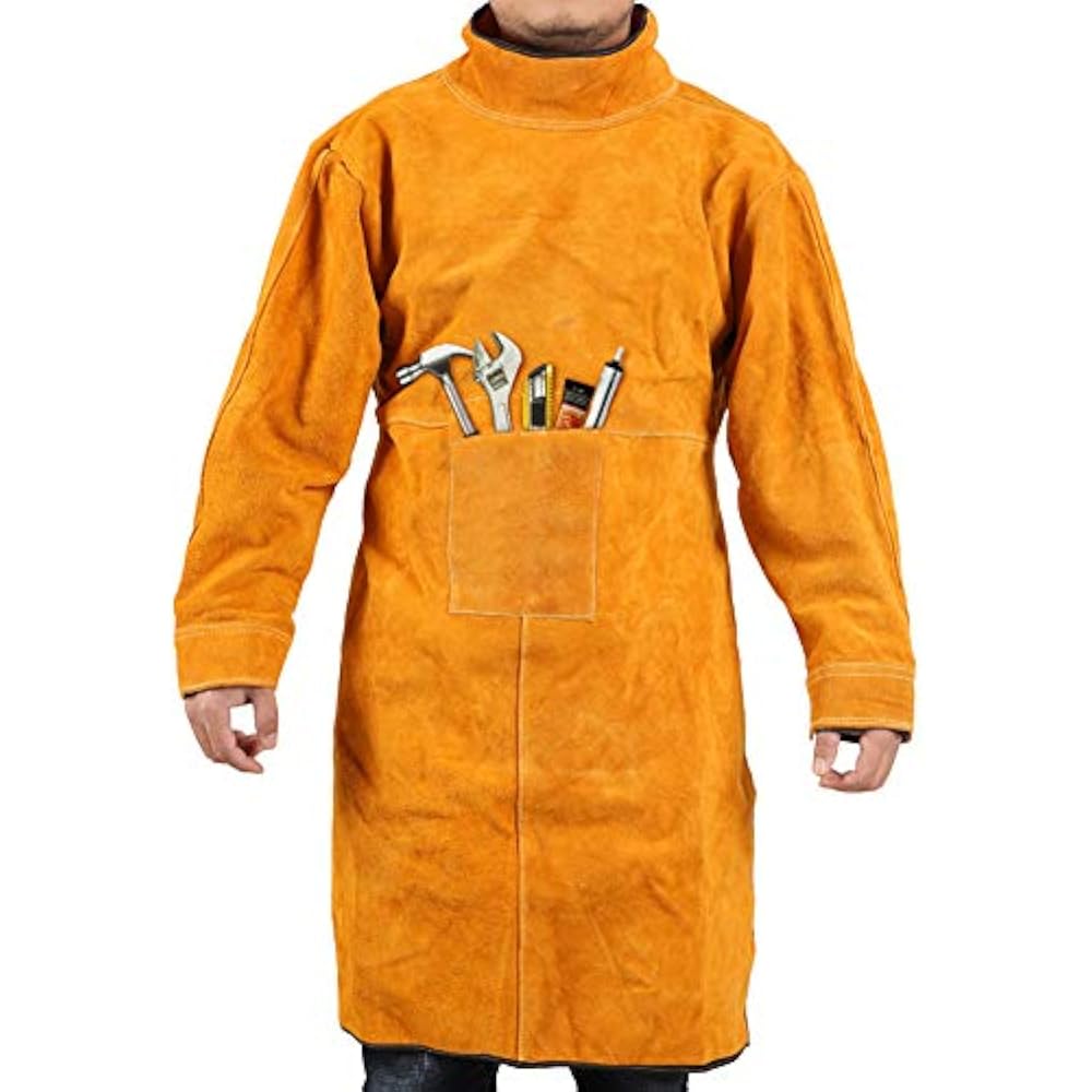 Welding Jacket XL/Leather Apron/Heat & FlameResistant HeavyDuty Work