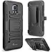 Galaxy S5 Case, i-Blason Kickstand Prime Series Dual-Layer Holster Case Locking Belt Swivel Clip for Samsung Galaxy S5 (Black)