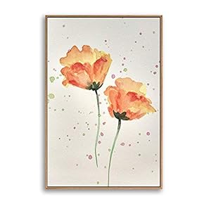 Framed Canvas Home Artwork Decoration Watercolor Painting Canvas Wall Art for Living Room, Bedroom - 16x24 inches