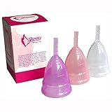 Skinco Menstrual Cup Periods Kit Alternative to Tampons, Sanitary Napkins for Feminine Hygiene Get Blossom Cups for Menstrual Cycle- Pre Childbirth S Size（set of 2） (S size)