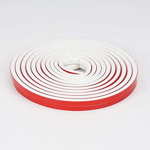 Professional Doors Windows Seal Strip(W x H :9mmX8mm) Multi-Hole Design Silicone Self-Adhesive Insulation Rubber Anti-Collision (D Type 6M, White)