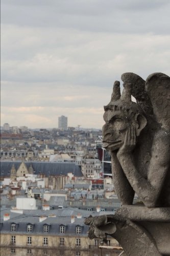Cool Gargoyle on Notre Dame Cathedral in Paris France Journal: 150 Page Lined Notebook/Diary