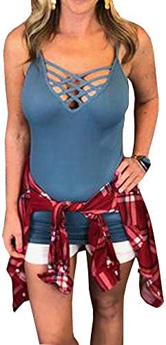 Cicy Bell Women's Summer Spaghetti Strap Criss Cross Tank Top