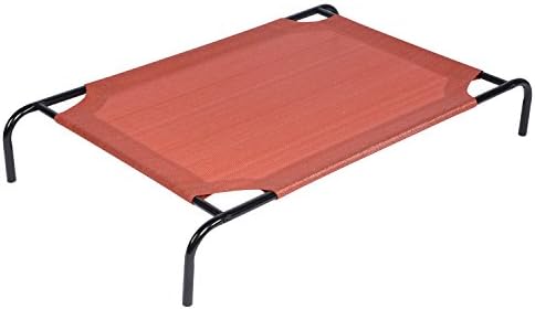 Derstadt Elevated Pet Bed Dog Cat Outdoor Indoor Camping Raised Cot Hammock New, (185gsm HDPE, Steel Frame,UV resistance,Large,terra cotta)