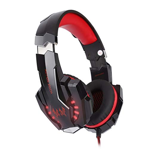 Dalkeyie G9000 Over-Ear Gaming Headset 3.5mm Game Headphone Earphone with Microphone LED Light for Laptop Tablet Mobile Phones Headband - Thumbnail 3