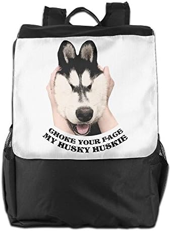 UGWATQ Convenient Outdoor Men And Women Travel Backpack Choke Your Face My Husky Huskie Painting The Picture On The Backpack