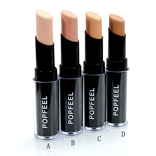 Chezaa Popfeel Professional Cruelty-Free Foundation That Covers Under-Eye Circles, Blemishes Concealer Highlight Contour Pen Stick Makeup Natrual Cream, 0.15 Ounce (C) - Thumbnail 5
