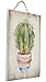 Juvale Wooden Wall Ornament - 2-Piece Small Hanging Decorations Cactus Design, Natural Decor Living Room, Hallway Dining Room, 8 x 5.9 x 0.9 inches
