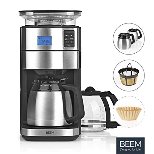 BEEM FRESH-AROMA-PERFECT II Filterkaffeemaschine mit Mahlwerk - Duo | BASIC SELECTION | Edelstahl | Glaskanne… – Bild 3