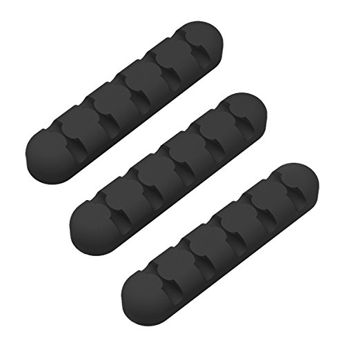 Idsonix 3 pack cable holder 5 slots long usb cord wire …