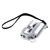 Leegoal Mini 60x LED Pocket Microscope Jeweler Magnifier Adjustable Loupe