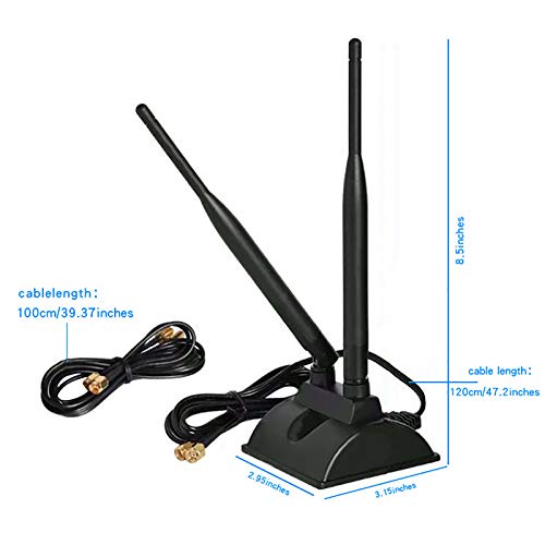 Antena-WiFi-SMA-24G-58G-Base-Magnetica-de-Doble-Frecuencia-5dBi-con-Cable-de-Extension-RP-SMA-Antena-Router-para-Tarjeta-y-Camara-WiFi-e-Inalambricas-PCI-Enrutador-Inalambrico-Bluetooth