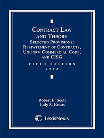 Contract Law And Theory Selected Provisions Restatement