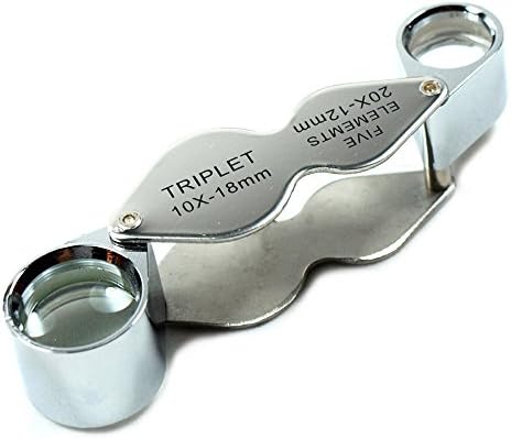 10x - 20x Triplet Jewelers Loupe / Foldable magnifier
